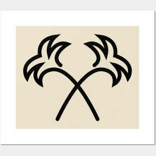 Twin Palm Trees Minimal Posters and Art